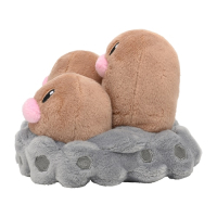Officiële Pokemon center knuffel Pokemon fit Dugtrio 12cm breedt
